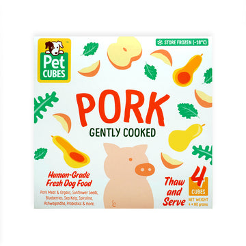 PetCubes Gently Cooked Frozen Dog Food Pork