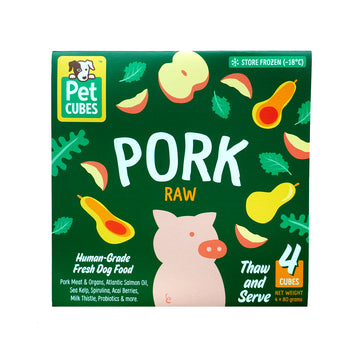 PetCubes Raw Frozen Dog Food Pork 2.24 KG