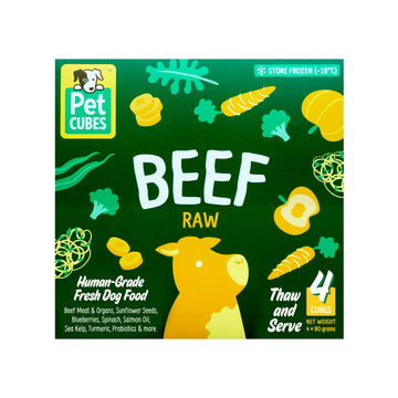 PetCubes Raw Frozen Dog Food Beef 2.24 KG