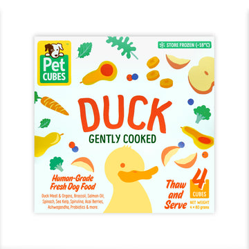 PetCubes Gently Cooked Frozen Dog Food Duck