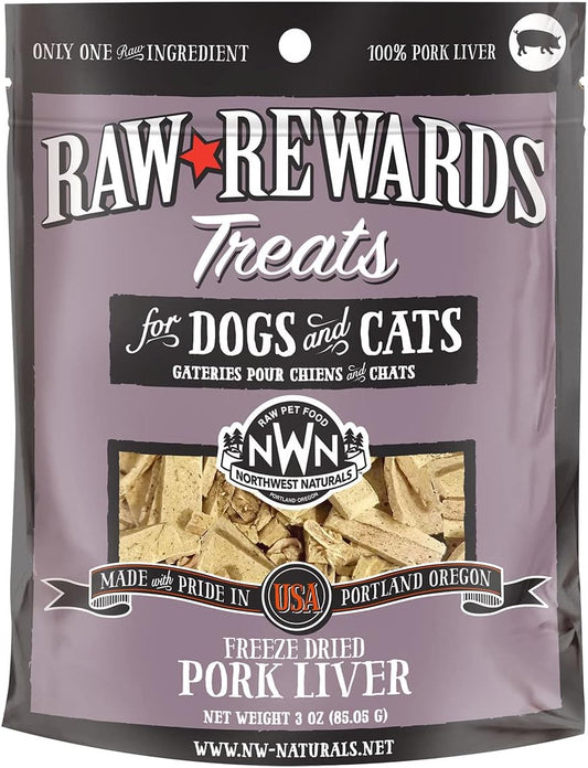 Northwest Naturals Dogs & Cats Raw Rewards Pork Liver Treats 3oz | 10oz