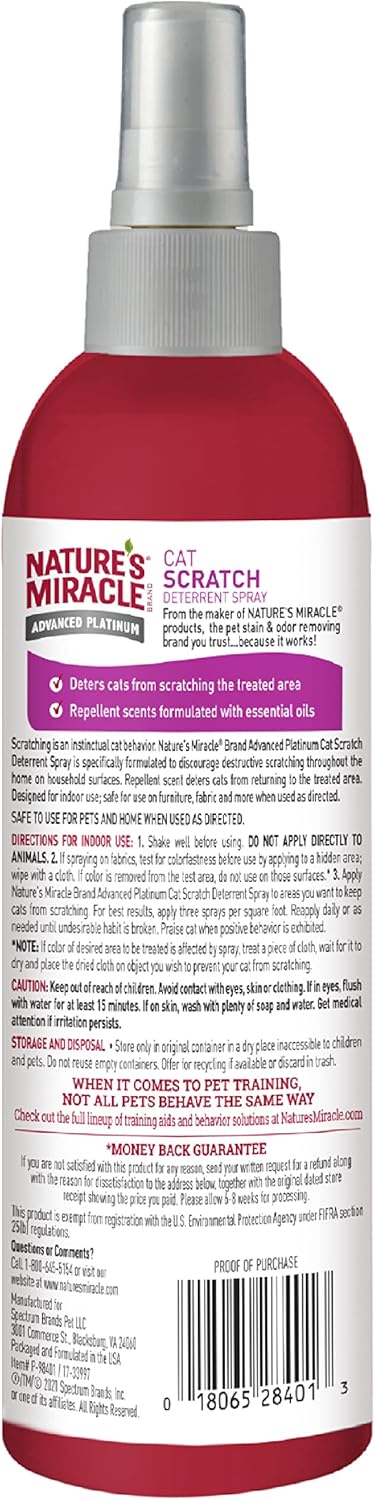 Nature’s Miracle Cat Just For Cats Scratching Deterrent Spray 8oz