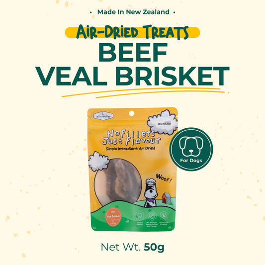 aTwoValley Air-Dried Beef Veal Brisket for Dogs 50g
