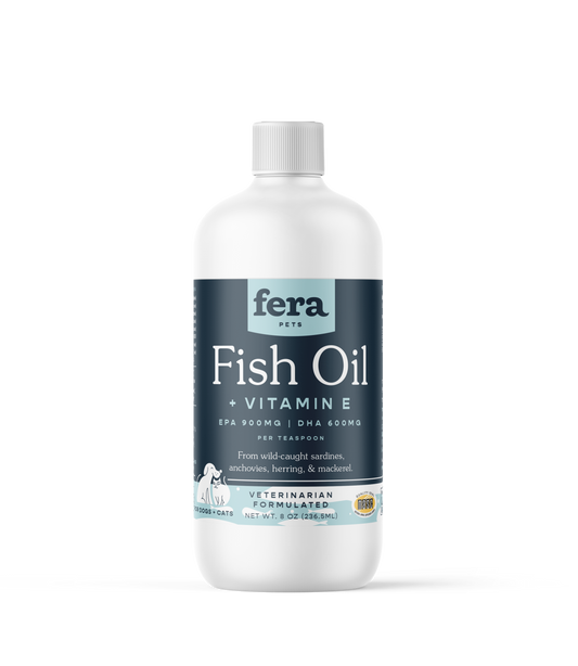 Fera Pets Fish Oil + Vitamin E Supplement For Cats & Dogs 8oz | 16oz