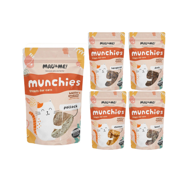Mau&Me Munchies Air-Dried Cat Treats 60G - Chicken, Beed, Duck, Kangaroo, Pollock