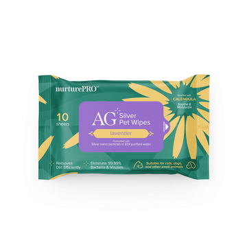 Nurture Pro AG Silver Pet Wipes (Lavender) 10 sheets | 100 sheets | 100 sheets x24