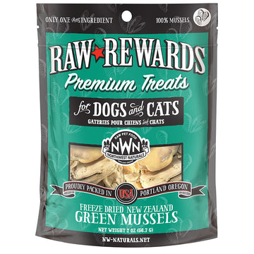 Northwest Naturals Dogs & Cats Raw Rewards Green Lipped Mussels Premium Treats 2oz