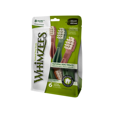 Whimzees All Natural Dental Dog Chew Treats For Dogs Toothbrush XXS 113 | X-S 48pcs | S 24pcs | M 12pcs | L 6pcs