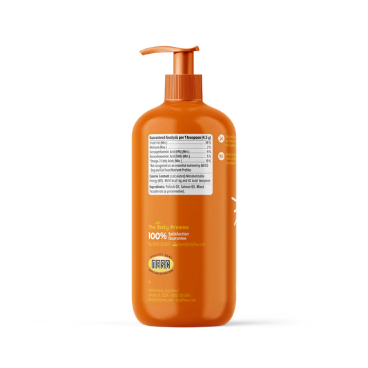 Zesty Paws Pure Wild Alaskan Salmon Oil for Cats and Dogs (-) 8oz | 16oz | 32oz