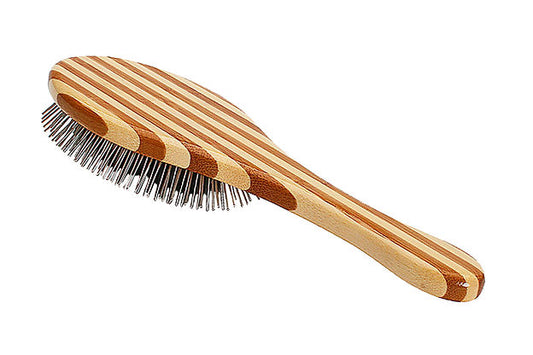 Bass Brushes The Hybrid Groomer A3 Striped Bamboo Large