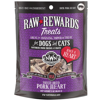 Northwest Naturals Dogs & Cats Raw Rewards Pork Heart Treats 3oz | 10oz