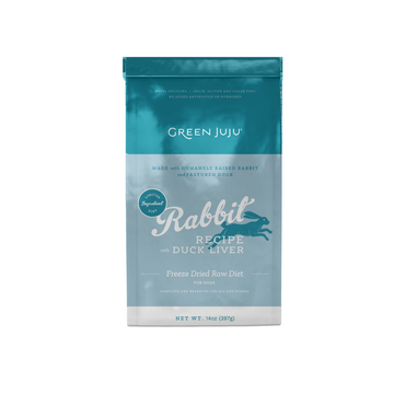 Green Juju Rabbit with Duck Liver Freeze Dried Raw Recipe 14oz