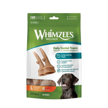 Whimzees Occupy Antler Dental Dog Chews S 24pcs | M 12pcs | L 6pcs