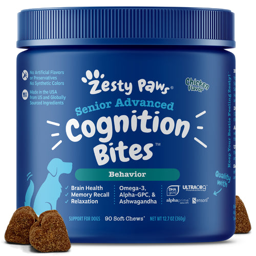 Zesty Paws Senior Advanced Cognition Bites Chicken 90 soft chews