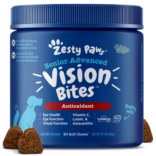 Zesty Paws Senior Advanced Vision Bites Chicken 90 soft chews