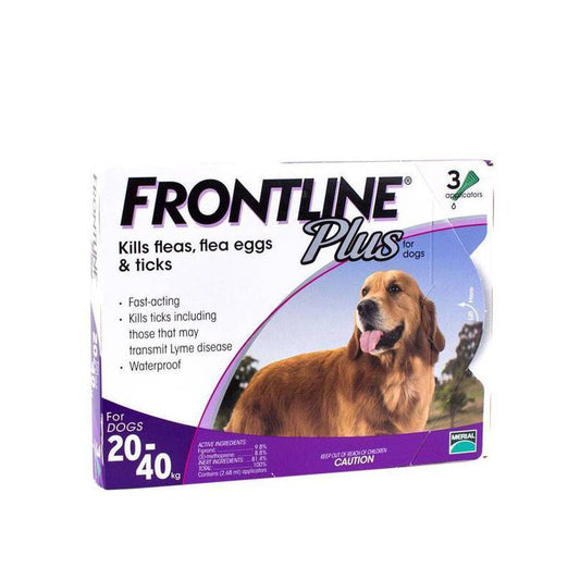 Frontline Plus Spot-On for Dogs 20 - 40kg 3pc