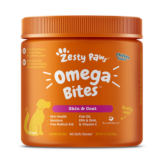 Zesty Paws Senior Advanced Omega Bites Chicken 90 soft chews