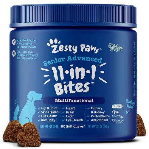 Zesty Paws Senior Advanced 11-in-1 Multifunctional Bites Chicken 90 soft chews