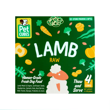 PetCubes Raw Frozen Dog Food  Lamb 2.24 KG