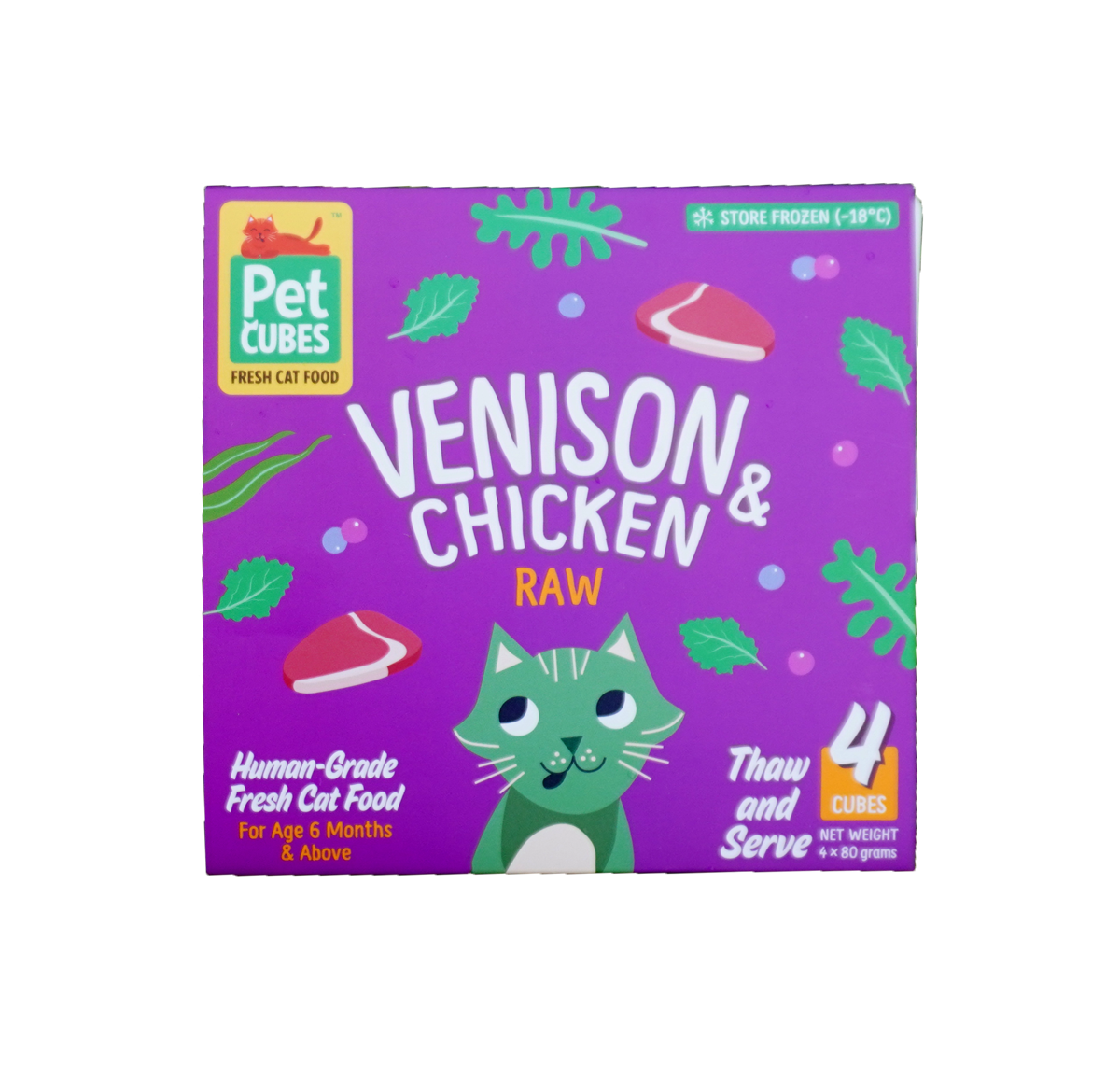 PetCubes Raw Cat Food Venison & Chicken 1.28kg