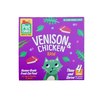 PetCubes Raw Cat Food Venison & Chicken 1.28kg