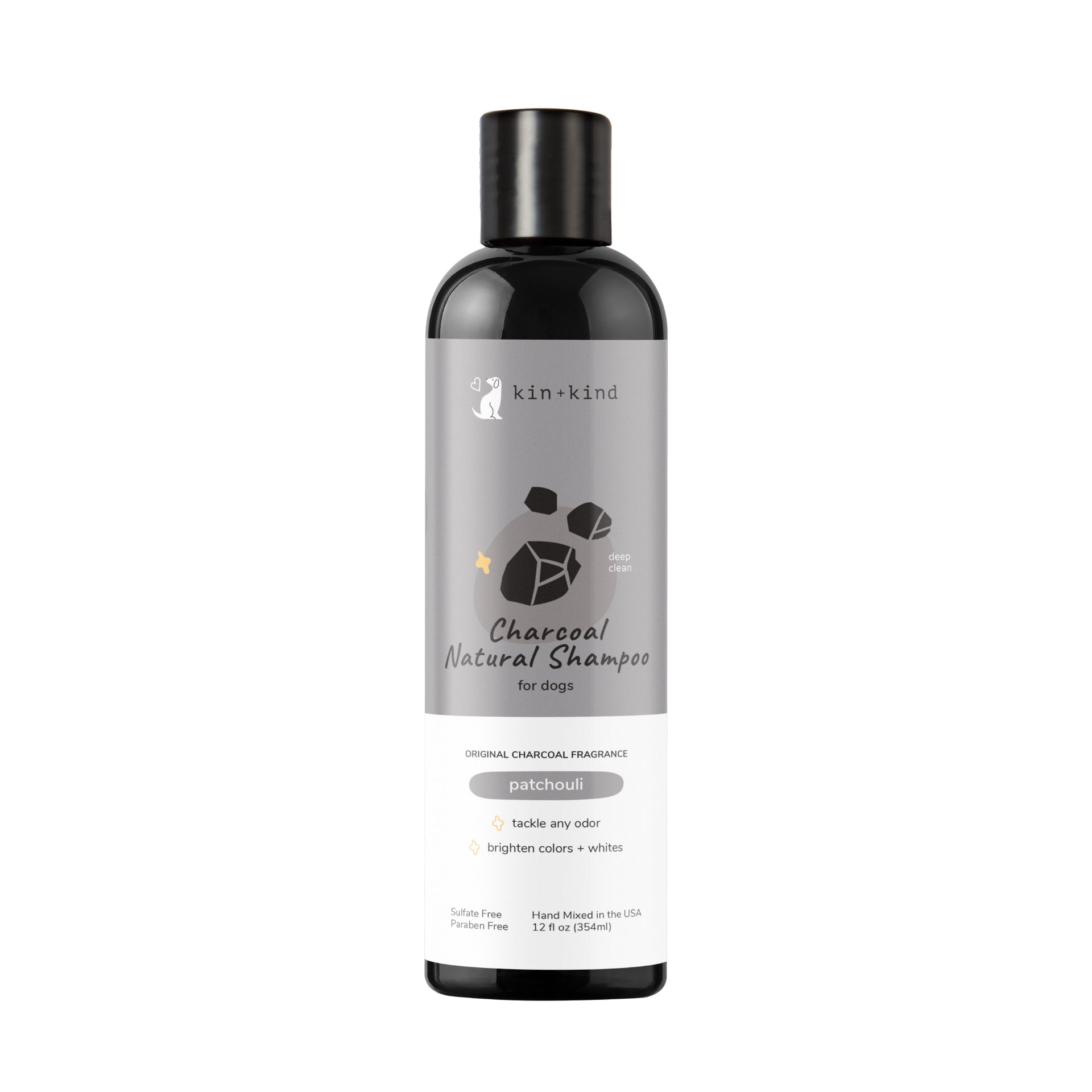 Kin + Kind Dog Natural Shampoo Deep Clean Charcoal - Patchouli 12oz