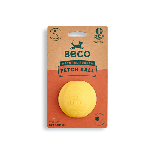 Yellow Beco Fetch Ball Treat Toy for Dog