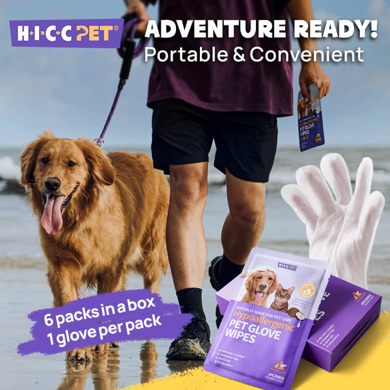 HICC Pet® Hypoallergenic Glove Wipes for Dogs & Cats