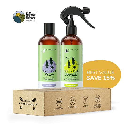 Kin+Kind Dog & Cat Flea + Tick Prevent! Protect Spray Lemongrass 12oz