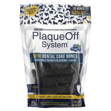 ProDen Plaque Off System Mini Dental Care Bones Vegetable Fusion & Blueberry for Dogs 340g
