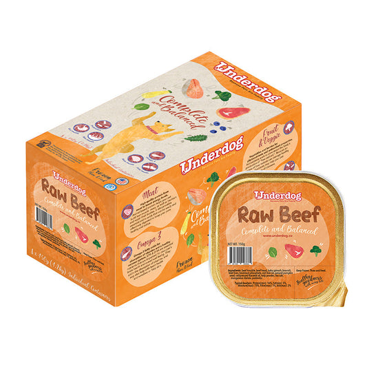 Underdog Raw Dog Food 1.2kg (8 x 150g) - Beef, Chicken, Duck, Lamb, Lamb & Salmon, Kangaroo - Complete & Balanced Frozen