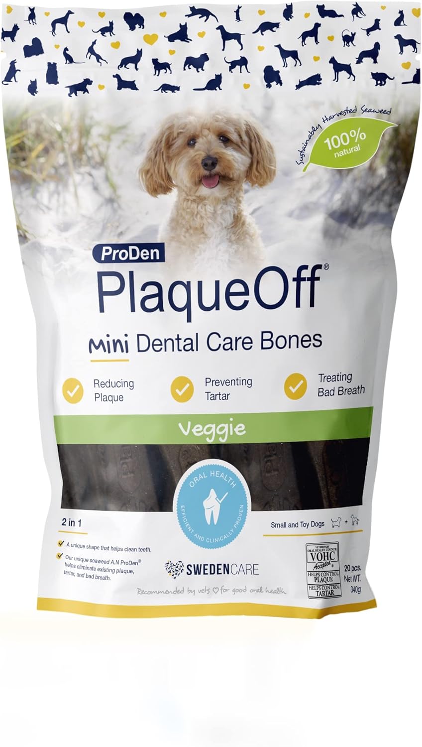 ProDen Plaque Off Mini Dental Care Bones Veggie for Puppies 340g