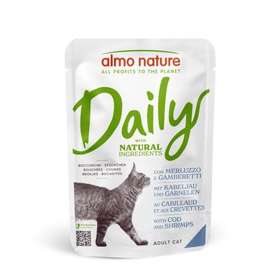 Almo Nature daily recipe for cats - cod and shrimps