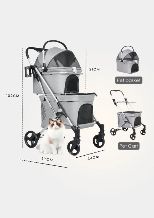 Beberoad Pet Stroller - T1 (Double-Deck) dimensions