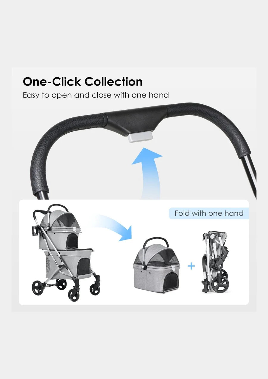 Beberoad Pet Stroller - T1 (Double-Deck) one click handle