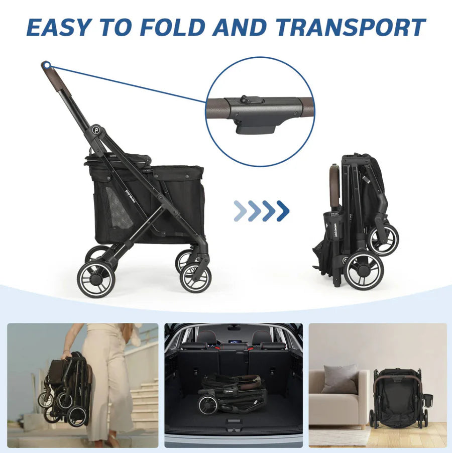 Beberoad X1 pet stroller_fold and transport