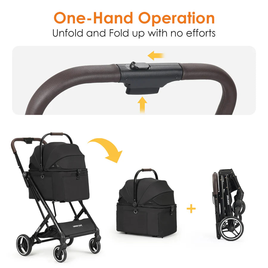 Beberoad X2 pet stroller one hand folding