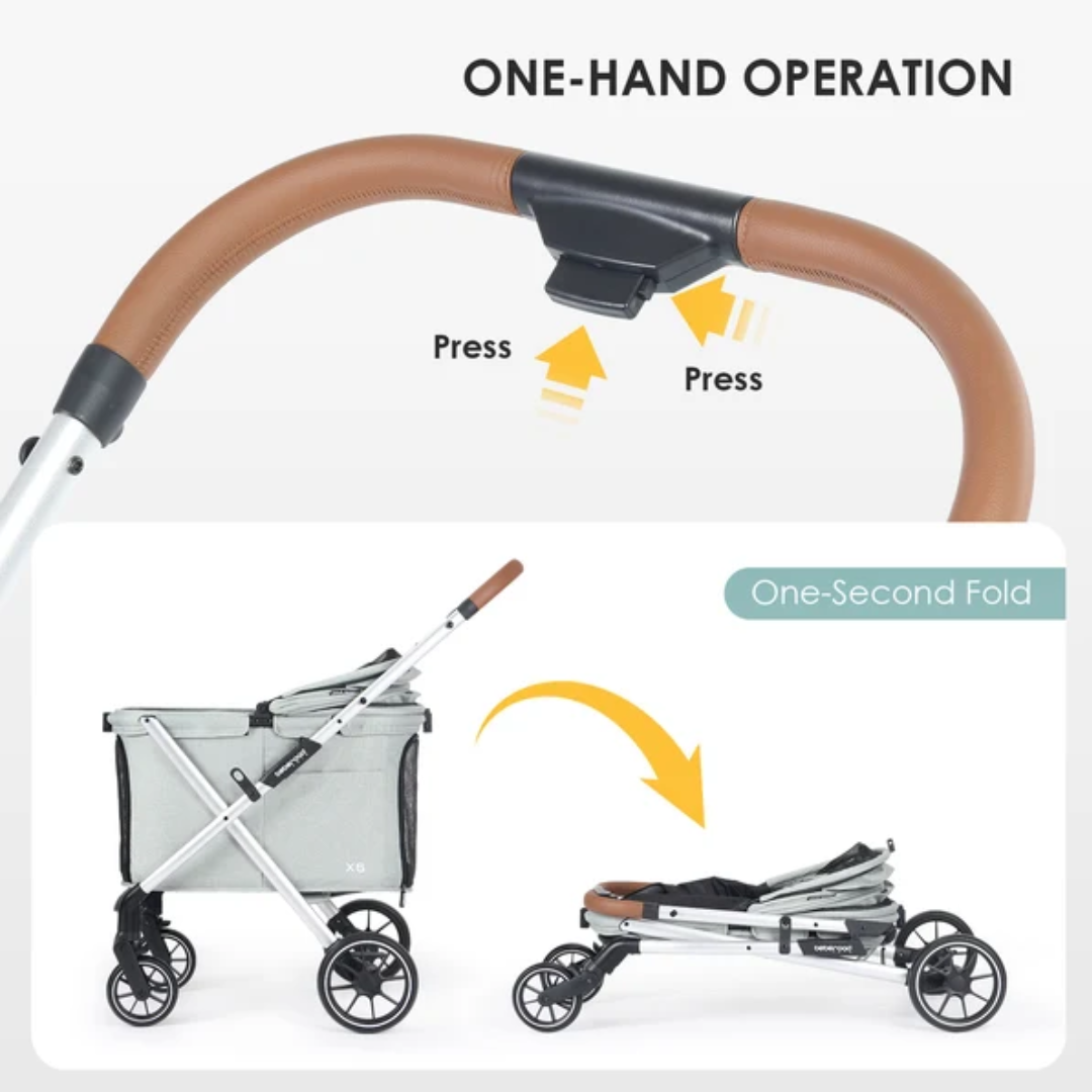 Beberoad_X6_Pet_Stroller_one_hand_operation