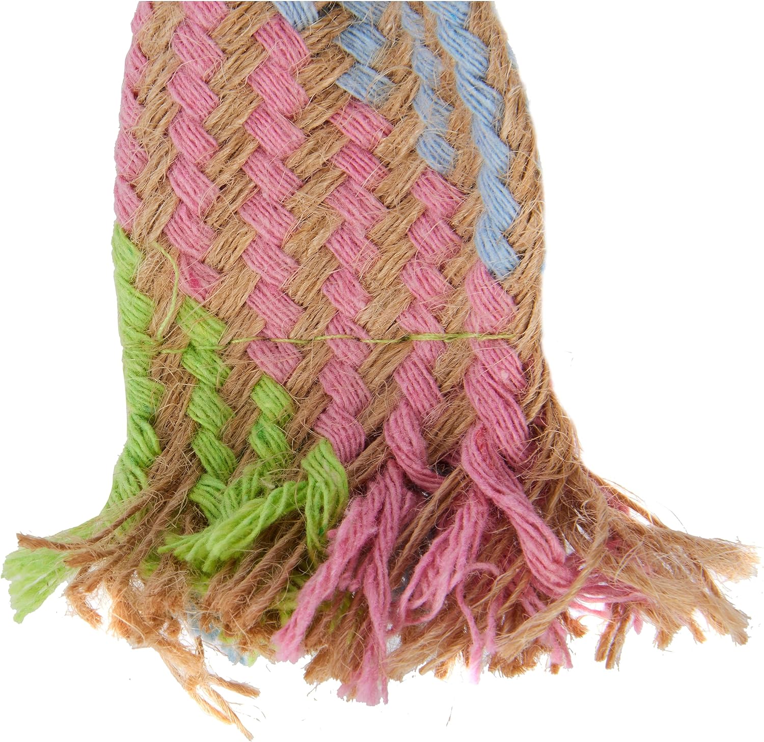 Beco Hemp Squeaky Rope dog toy, large, natural hemp fibre with squeaker closed up 