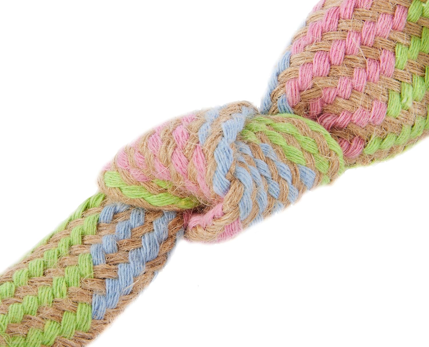 Beco Hemp Squeaky Rope dog toy, large, natural hemp fibre with squeaker knot view