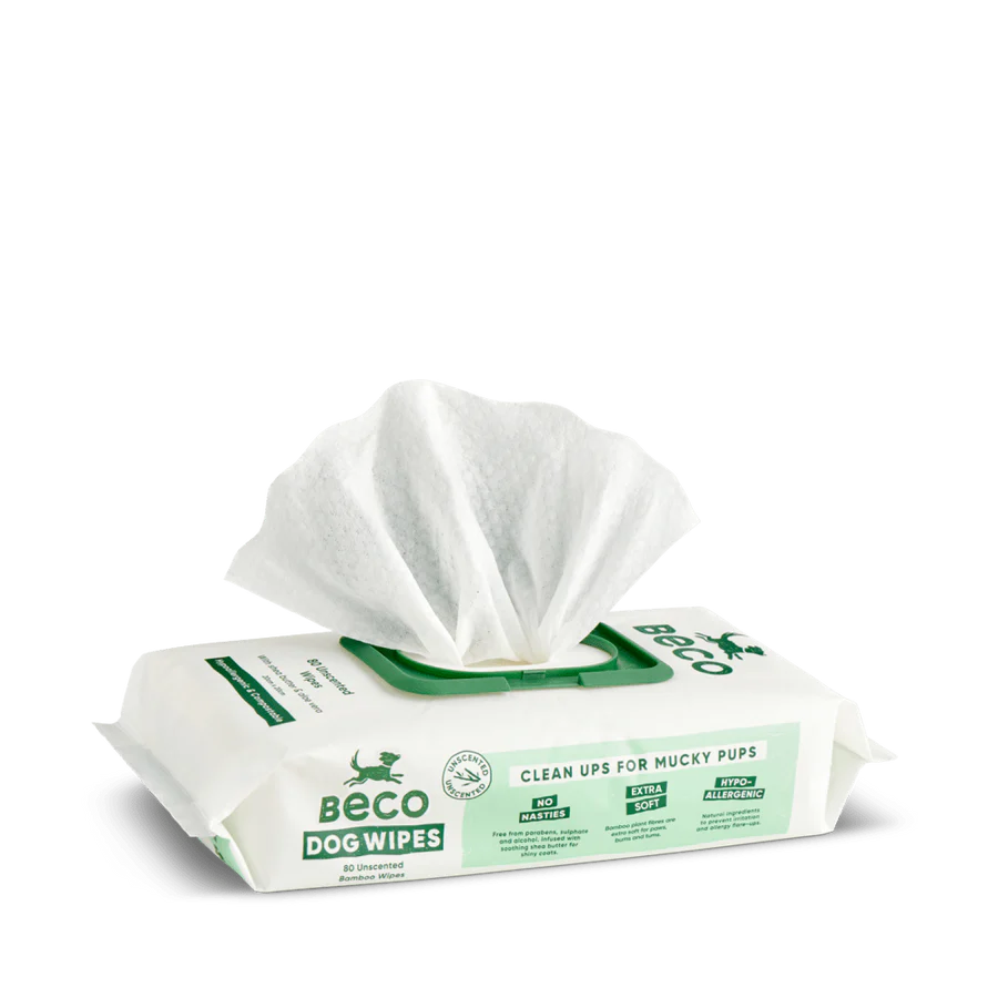 Beco bamboo dog wipes pack, unscented  