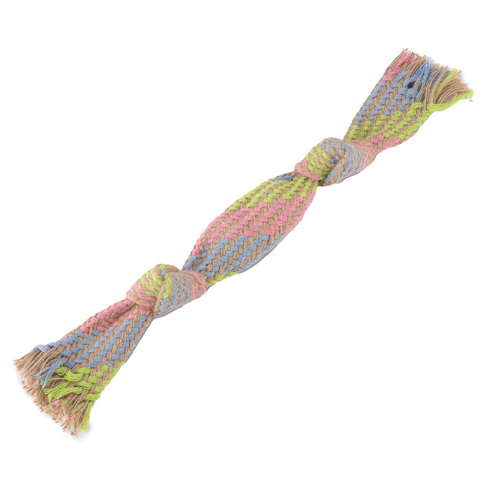 Beco Hemp Squeaky Rope dog toy, medium, natural hemp fibre with squeaker
