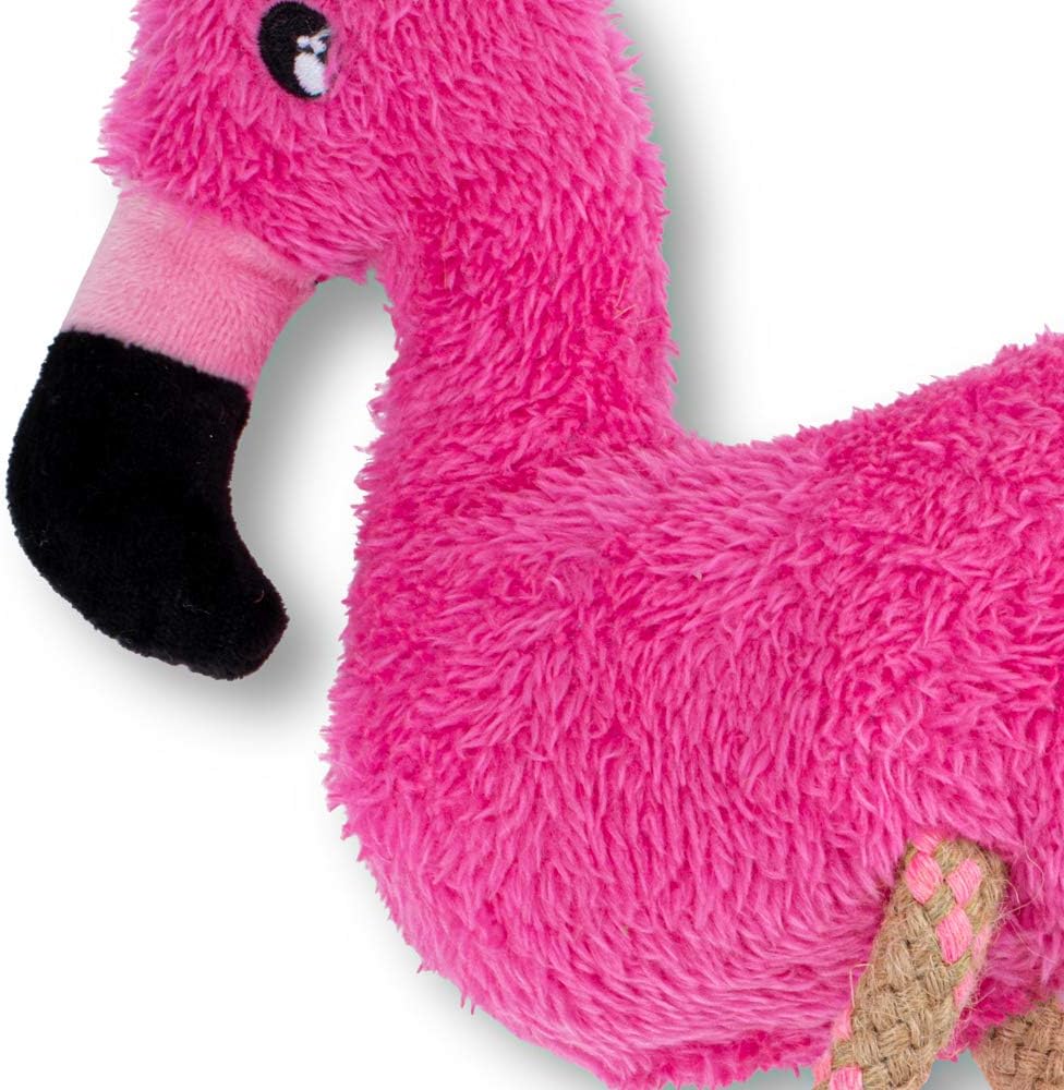 Beco recycled plush giraffe soft dog toy with squeaker closed up