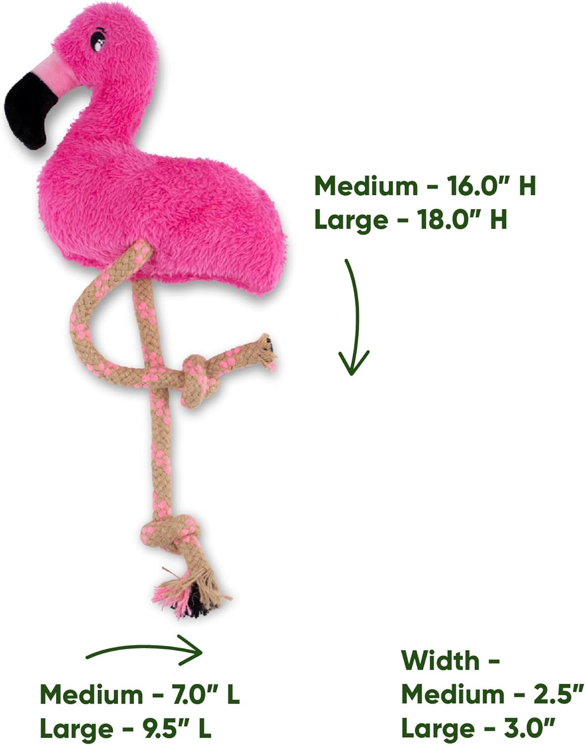 Beco recycled plush giraffe soft dog toy with squeaker with dimension