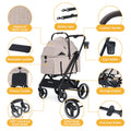 Beige Beberoad X3 Stroller showing features