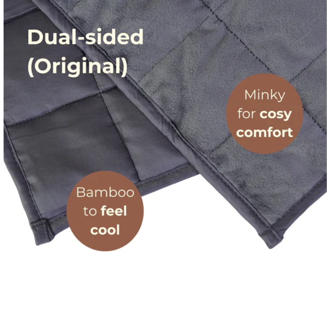 Close up on Aurea Weighted Calming Blanket - pebble
