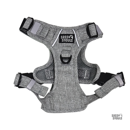 Sassy Snouts Classic Harness (W) in Heather Grey (Gen 2.0)