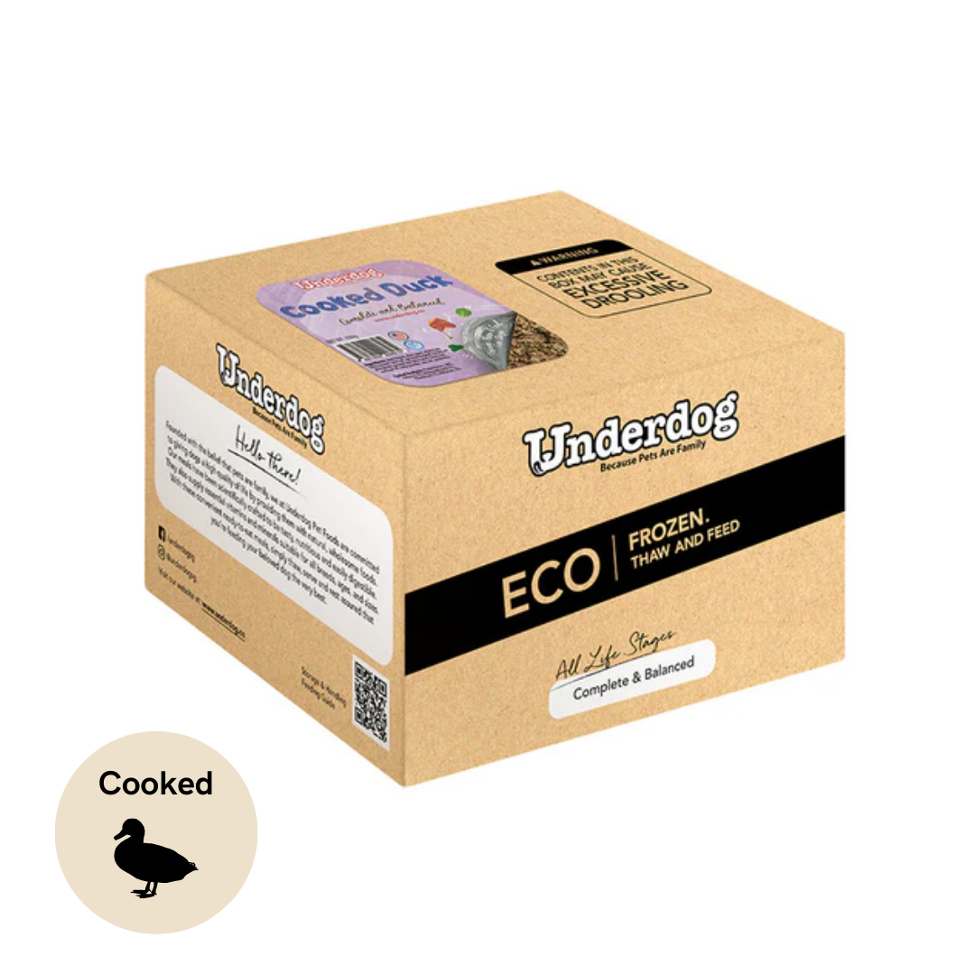 Underdog Cooked Duck Complete & Balanced Eco Pack Frozen Dog Food 3kg (20 x 150g)