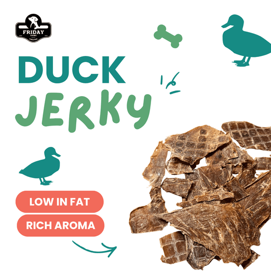 Dehydrated Duck Jerky 70g treats for dogs and cats with ingredients
