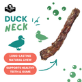 Whole dehydrated duck neck chew treat for dog with benefits
